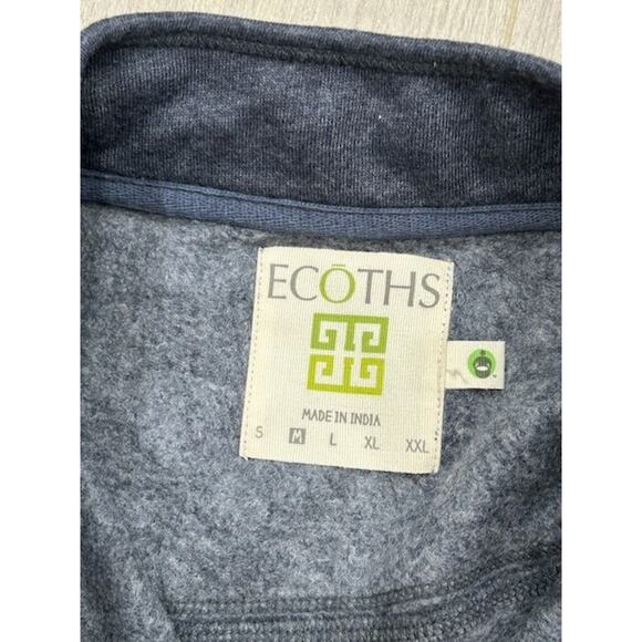 NWOT Old Ranch Mens Ecoths 1/4 Zip Pullover Long Sleeve Fleece Lined Blue Size M - Picture 4 of 9